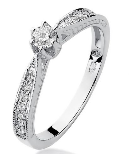 Bonore - White Gold 585 - Diamond 0,15 ct ring