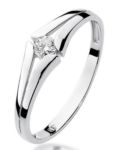 Bonore - White Gold 585 - Diamond 0,1 ct ring