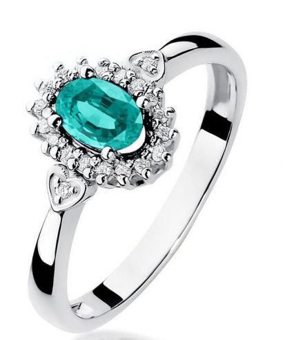 Bonore - White Gold 585 - Emerald 0,4 ct ring