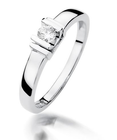 Bonore - White Gold 585 - Diamond 0,1 ct ring