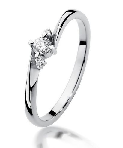 Bonore - White Gold 585 - Diamond 0,1 ct ring