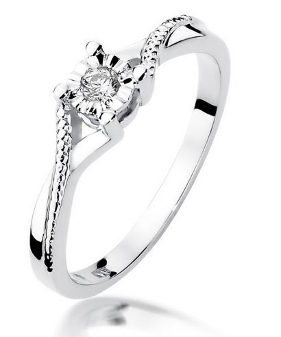 Bonore - White Gold 585 - Diamond 0,08 ct ring