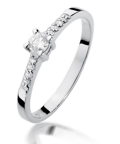 Bonore - White Gold 585 - Diamond 0,15 ct ring