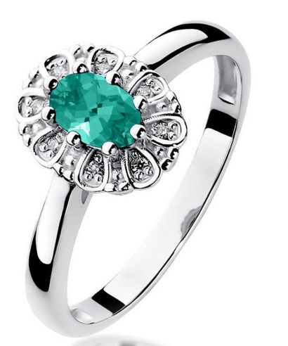 Bonore - White Gold 585 - Emerald 0,4 ct ring