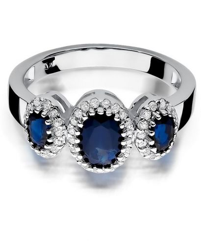 Bonore - White Gold 585 - Sapphire 0,9 ct ring