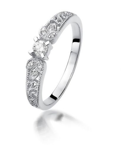 Bonore - White Gold 585 - Diamond 0,1 ct ring