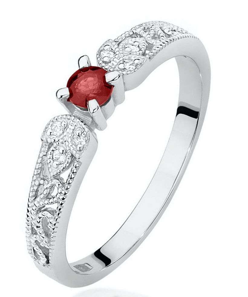 Bonore - White Gold 585 - Ruby 0,1 ct ring