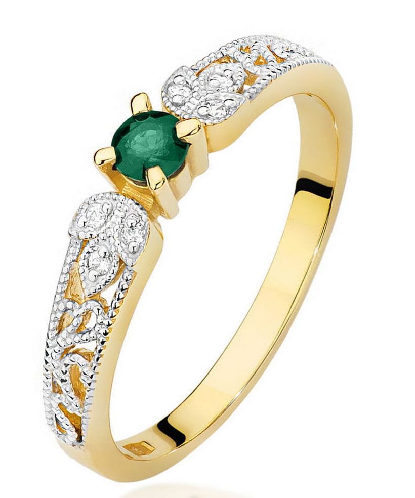Bonore - Gold 585 - Emerald 0,1 ct ring