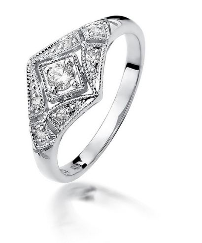 Bonore - White Gold 585 - Diamond 0,1 ct ring