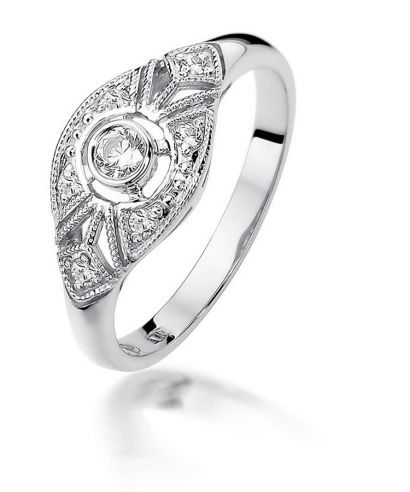 Bonore - White Gold 585 - Diamond 0,1 ct ring
