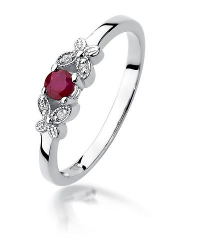 Bonore - White Gold 585 - Ruby 0,15 ct ring