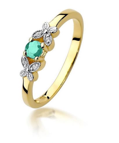Bonore - Gold 585 - Emerald 0,15 ct ring