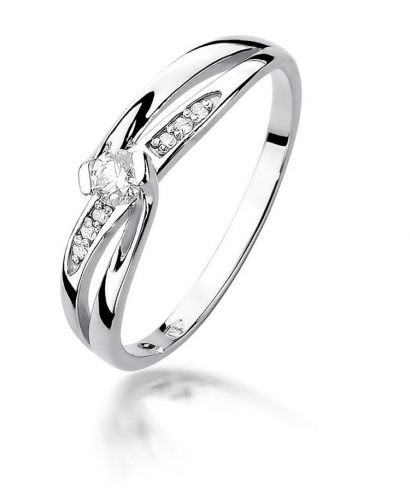 Bonore - White Gold 585 - Diamond 0,1 ct ring