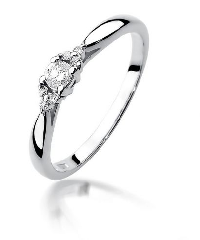 Bonore - White Gold 585 - Diamond 0,1 ct ring
