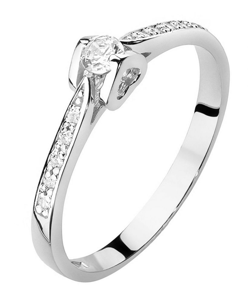 Bonore - White Gold 585 - Diamond 0,1 ct ring