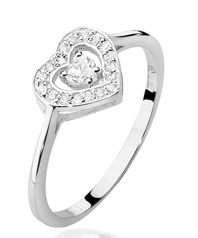Bonore - White Gold 585 - Diamond 0,1 ct ring