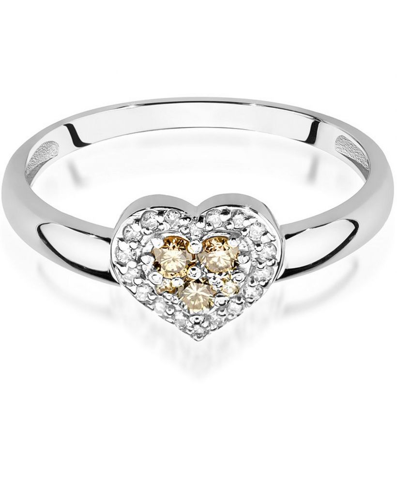 Bonore - White Gold 585 - Brown Diamond 0,1 ct ring