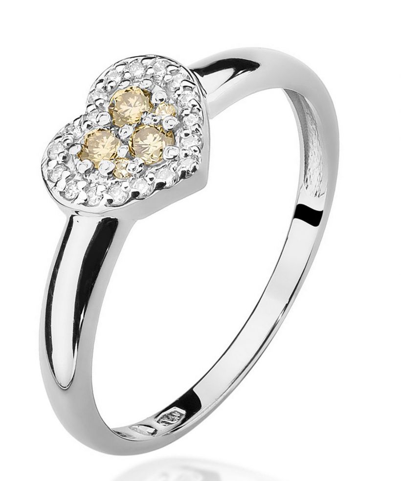 Bonore - White Gold 585 - Brown Diamond 0,1 ct ring