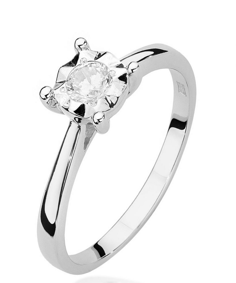 Bonore - White Gold 585 - Diamond 0,2 ct ring