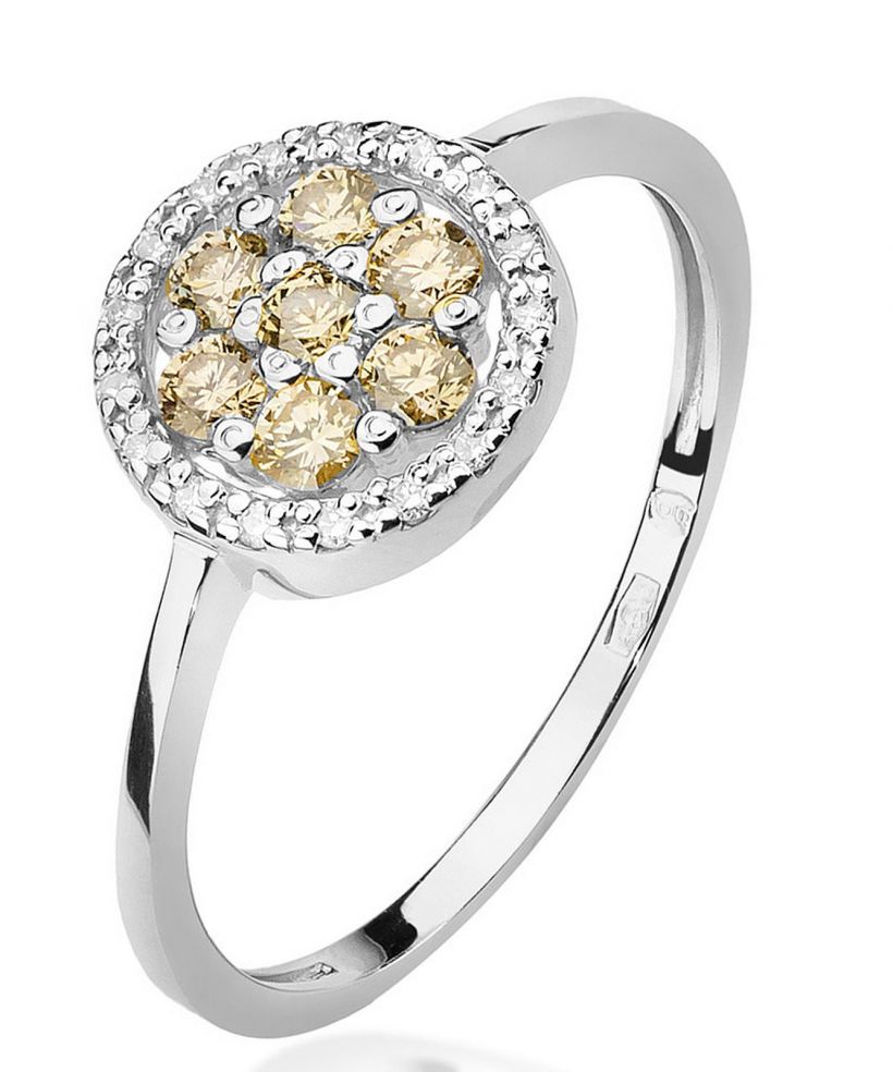 Bonore - White Gold 585 - Brown Diamond ring