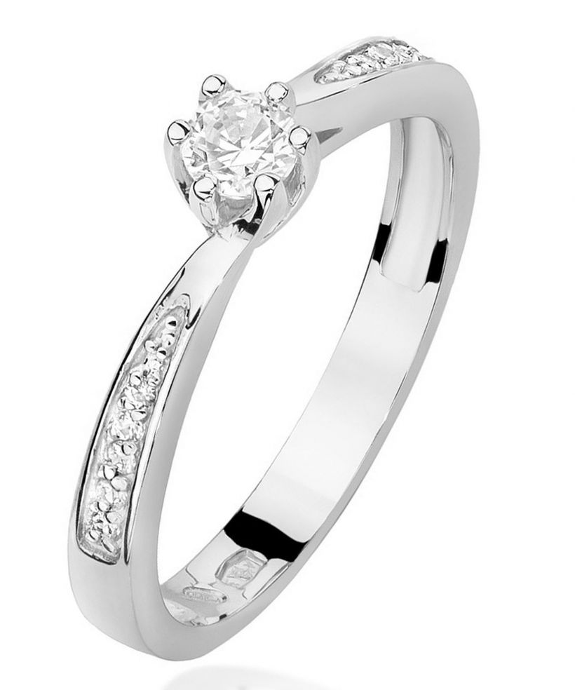 Bonore - White Gold 585 - Diamond 0,15 ct ring