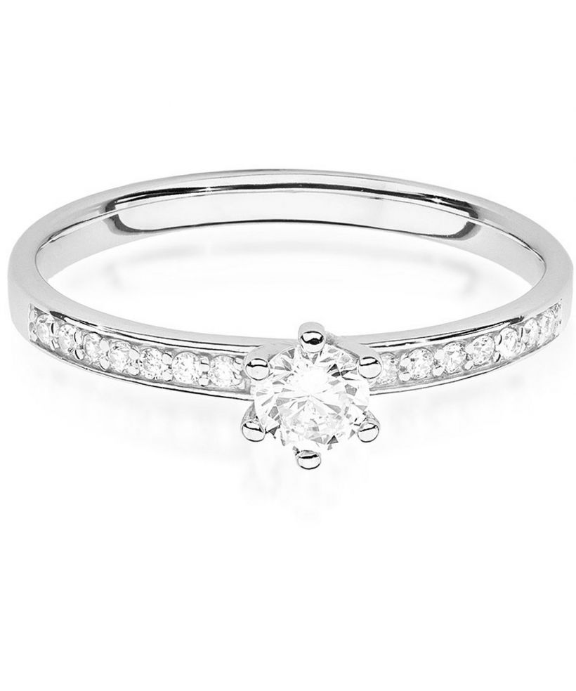 Bonore - White Gold 585 - Diamond 0,1 ct ring