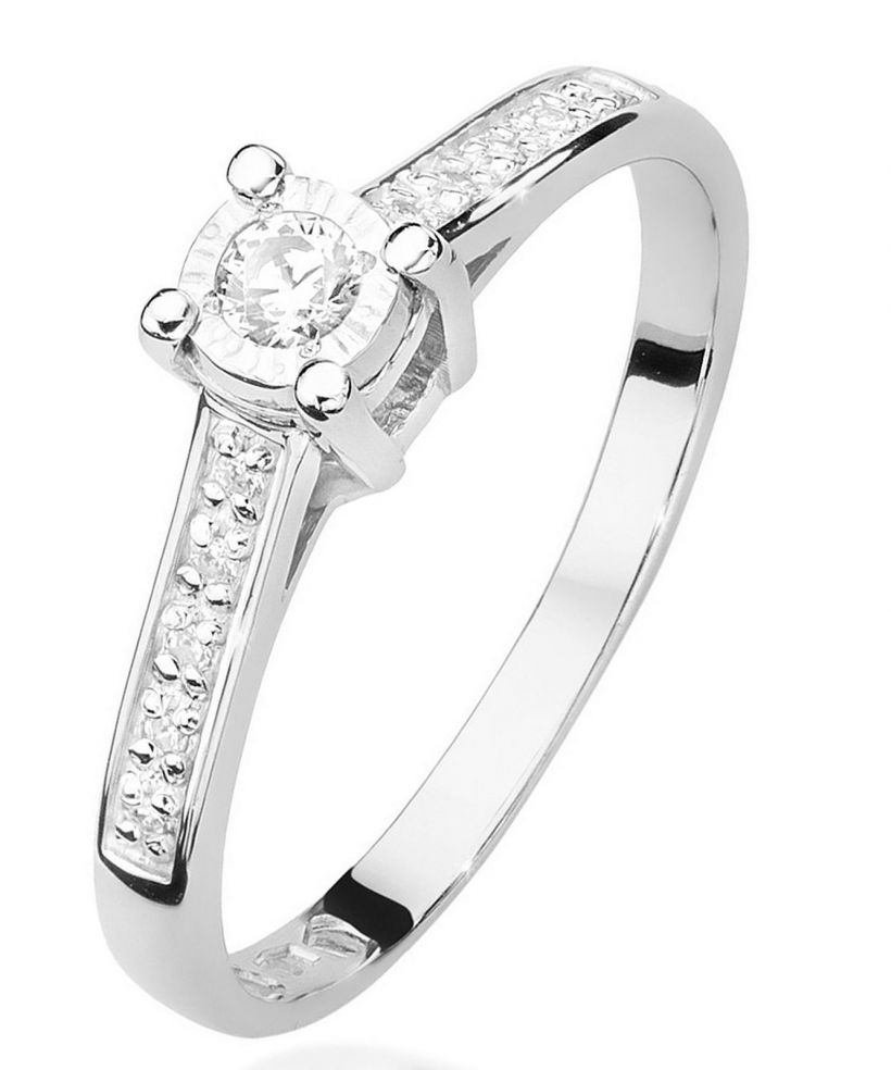 Bonore - White Gold 585 - Diamond 0,08 ct ring