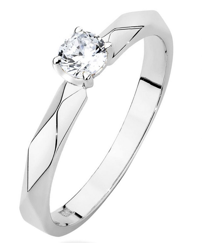 Bonore - White Gold 585 - Diamond 0,2 ct ring