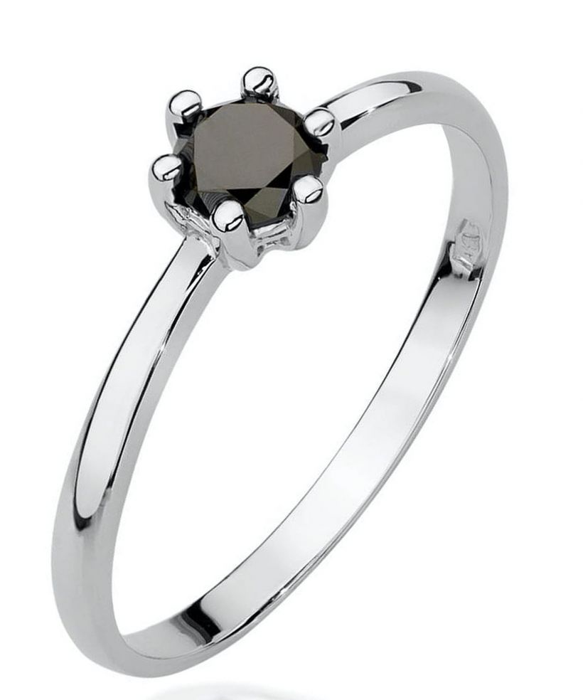 Bonore - White Gold 585 - Black Diamond 0,3 ct ring