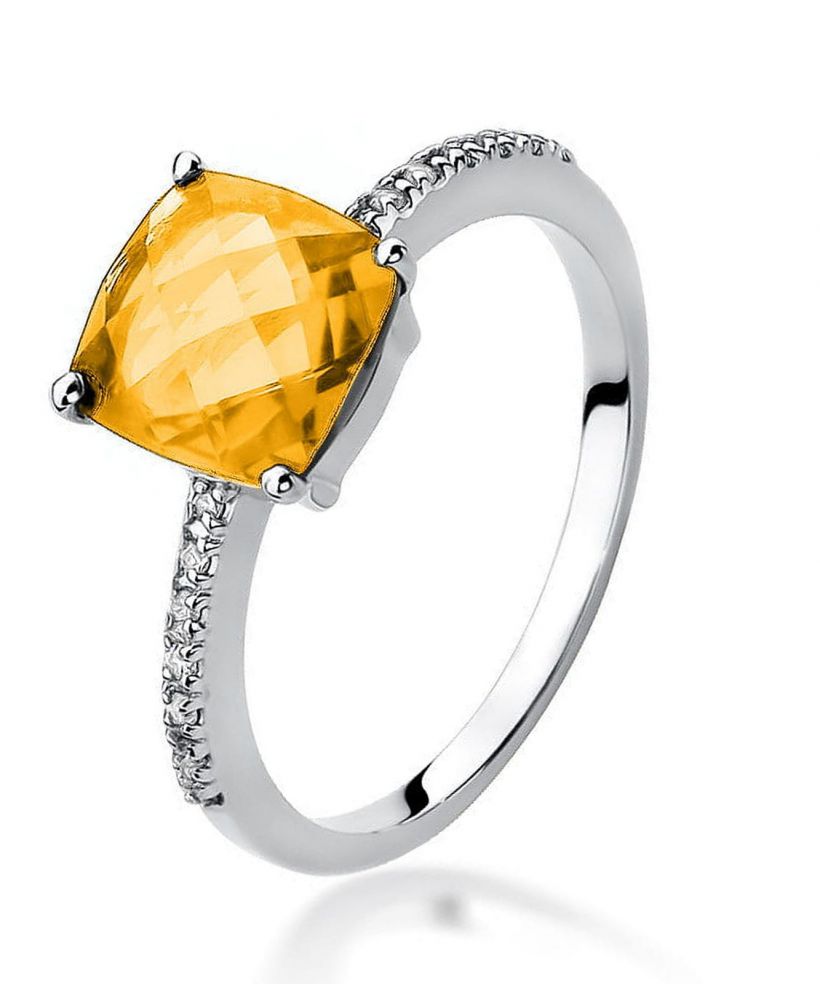 Bonore - White Gold 585 - Citrine 2 ct ring