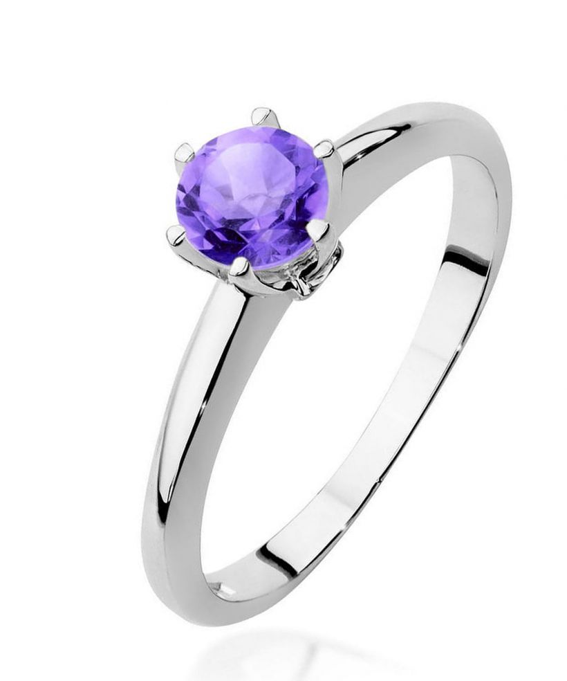 Bonore - White Gold 585 - Amethyst 0,5 ct ring