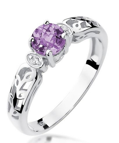 Bonore - White Gold 585 - Amethyst 0,5 ct ring
