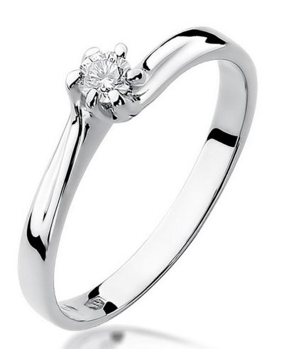 Bonore - White Gold 585 - Diamond 0,1 ct ring