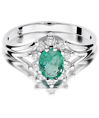 Bonore - White Gold 585 - Emerald 0,8 ct ring