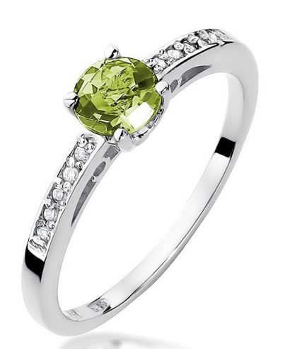 Bonore - White Gold 585 - Olivine 0,6 ct ring