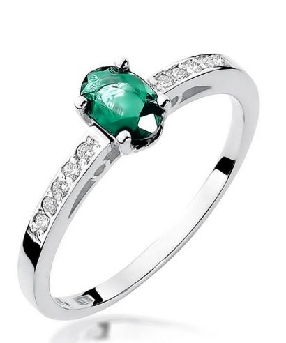Bonore - White Gold 585 - Emerald 0,4 ct ring