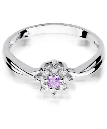 Bonore - White Gold 585 - Amethyst 0,1 ct ring