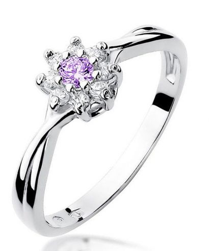 Bonore - White Gold 585 - Amethyst 0,1 ct ring