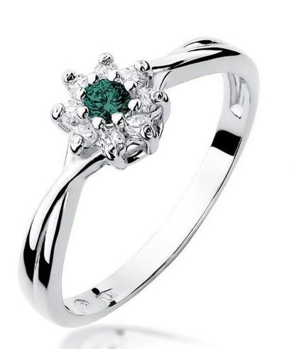 Bonore - White Gold 585 - Emerald 0,15 ct ring