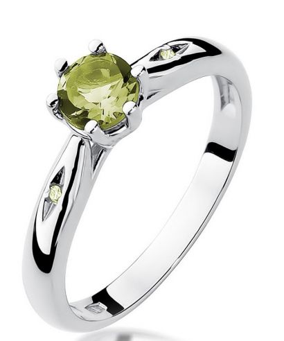 Bonore - White Gold 585 - Olivine 0,6 ct ring