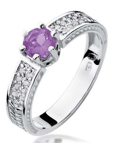 Bonore - White Gold 585 - Amethyst 0,5 ct ring