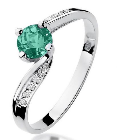 Bonore - White Gold 585 - Emerald 0,5 ct ring