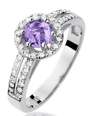 Bonore - White Gold 585 - Amethyst 0,5 ct ring