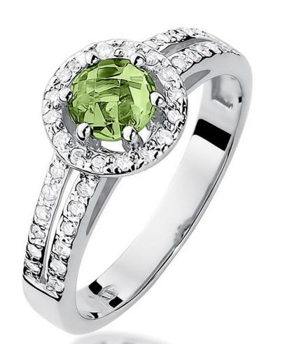Bonore - White Gold 585 - Olivine 0,6 ct ring