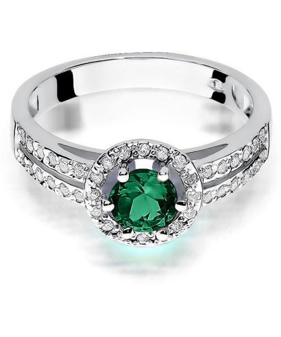 Bonore - White Gold 585 - Emerald 0,5 ct ring