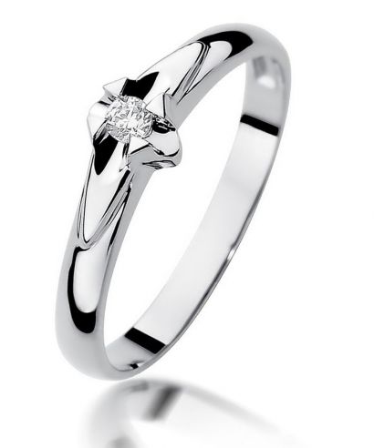 Bonore - White Gold 585 - Diamond 0,04 ct ring