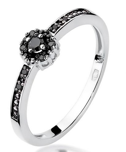 Bonore - White Gold 585 - Black Diamond 0,02 ct ring