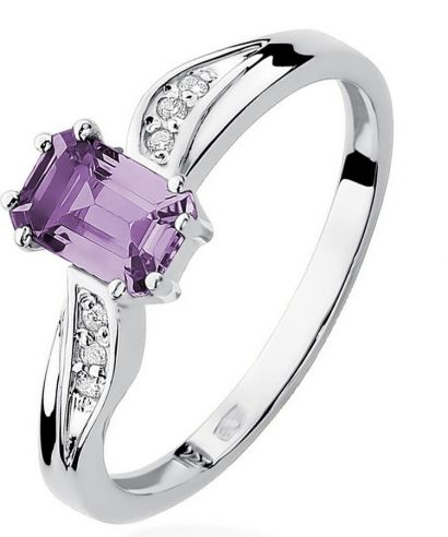 Bonore - White Gold 585 - Amethyst 0,5 ct ring