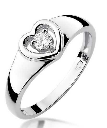 Bonore - White Gold 585 - Diamond 0,1 ct ring