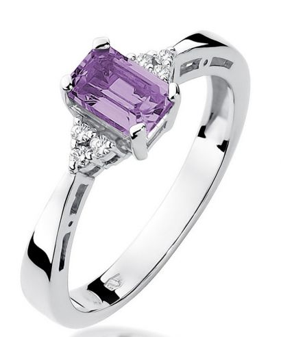 Bonore - White Gold 585 - Amethyst 0,5 ct ring